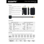 High Performance  RushFPV 3.3G 2W VTX for RC Parts Wireless Video and VRX With 16 Channels